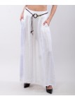 pantalone a palazzo in lino con cintura