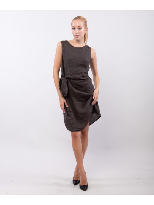 Abito Midi Lino con Nodo
