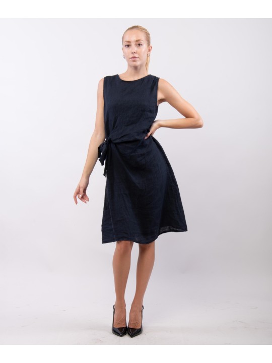 Abito Midi Lino con Nodo
