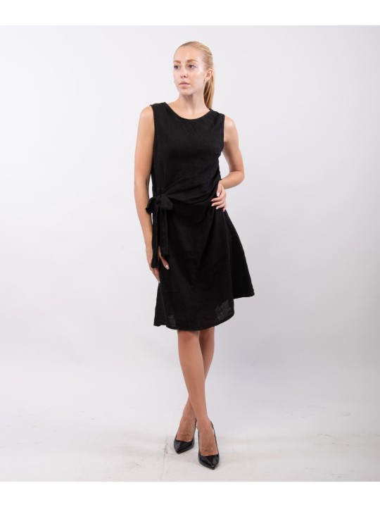 Abito Midi Lino con Nodo