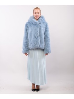 giacca pelliccia con cappuccio