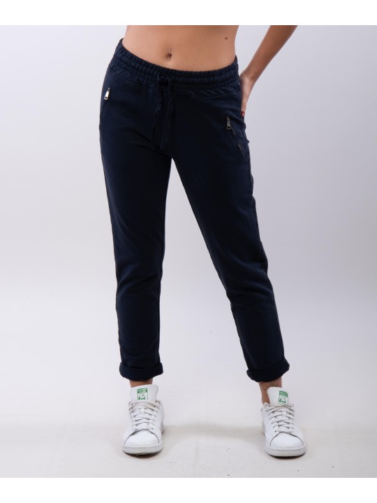 Jogger con elastico e tasche zip laterali