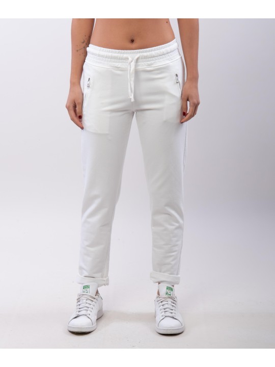 Jogger con elastico e tasche zip laterali