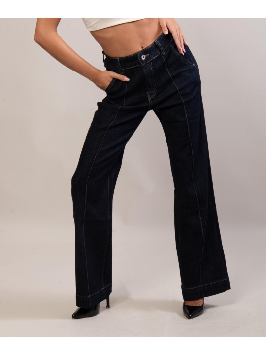 Jeans dritto con cucitura verticale