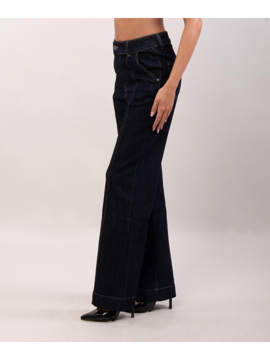 Jeans dritto con cucitura verticale