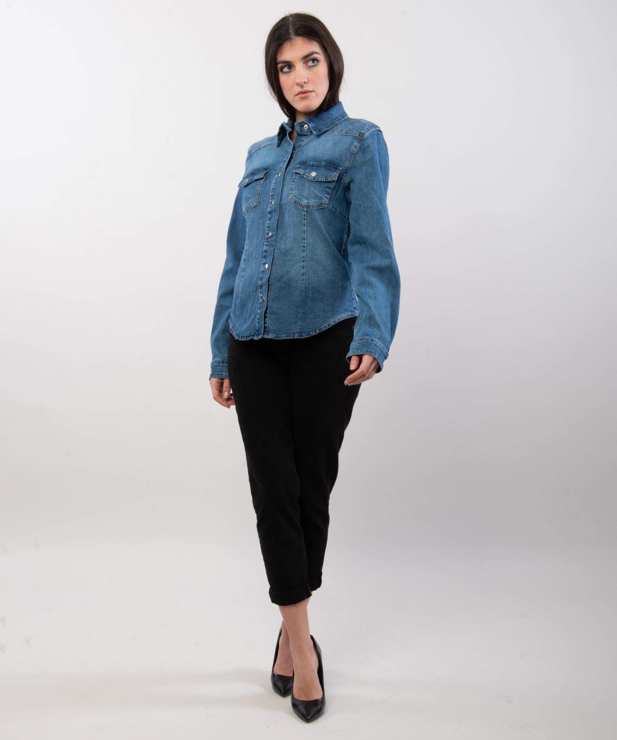 Camicia di jeans scura