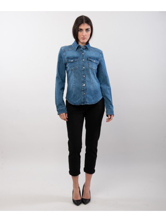 Camicia di jeans scura