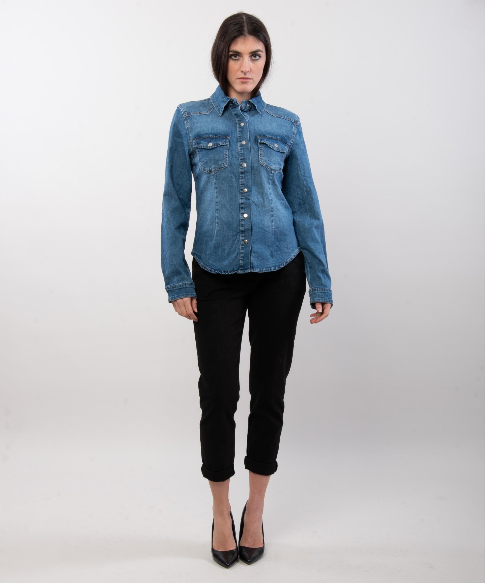 Camicia di jeans scura