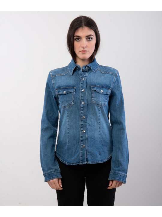 Camicia di jeans scura