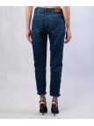 Pantaloni Jeans Dritti con Bottoni Gioello