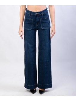 Jeans a palazzo con tasche frontali