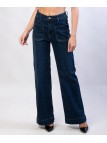 Jeans a palazzo con tasche frontali