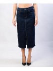 Gonna Midi in Jeans con Spacco Frontale