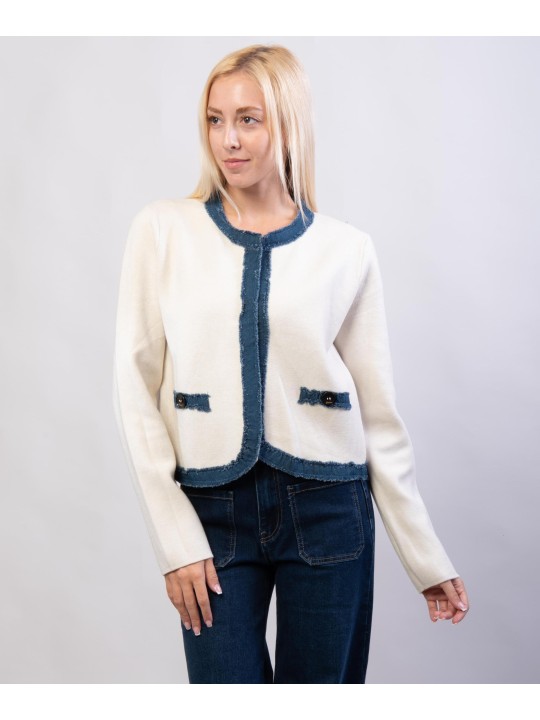coprispalle doppio tessuto con borso in jeans