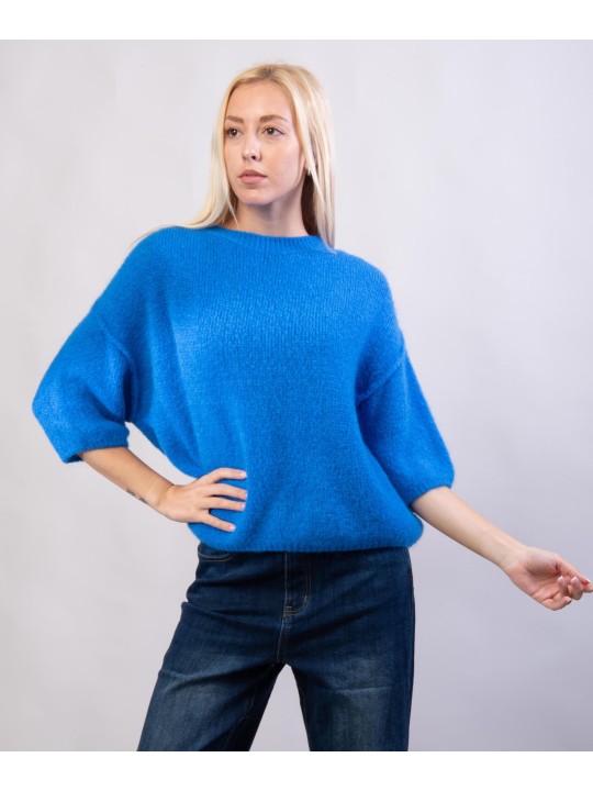 Maglione Misto Mohair con Maniche a 3/4