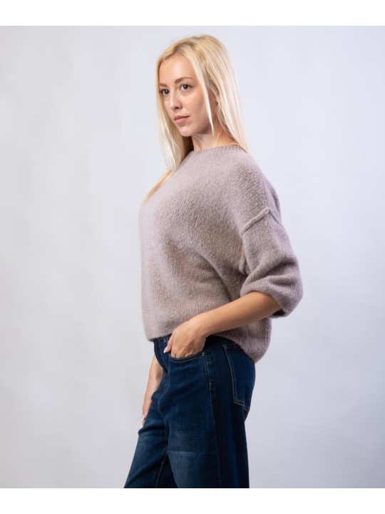Maglione Misto Mohair con Maniche a 3/4