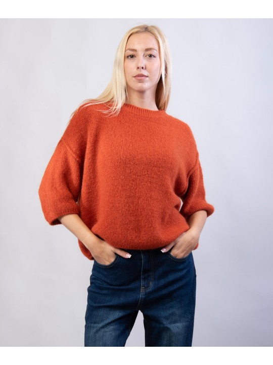 Maglione Misto Mohair con Maniche a 3/4