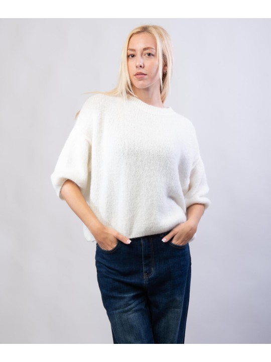 Maglione Misto Mohair con Maniche a 3/4