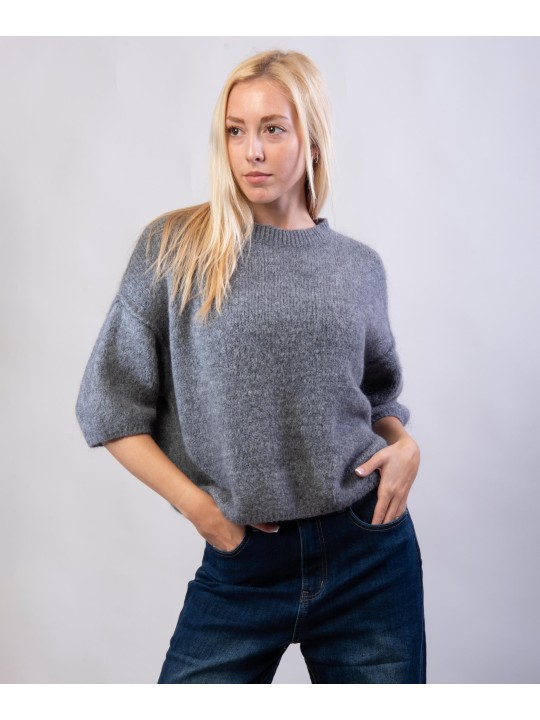 Maglione Misto Mohair con Maniche a 3/4