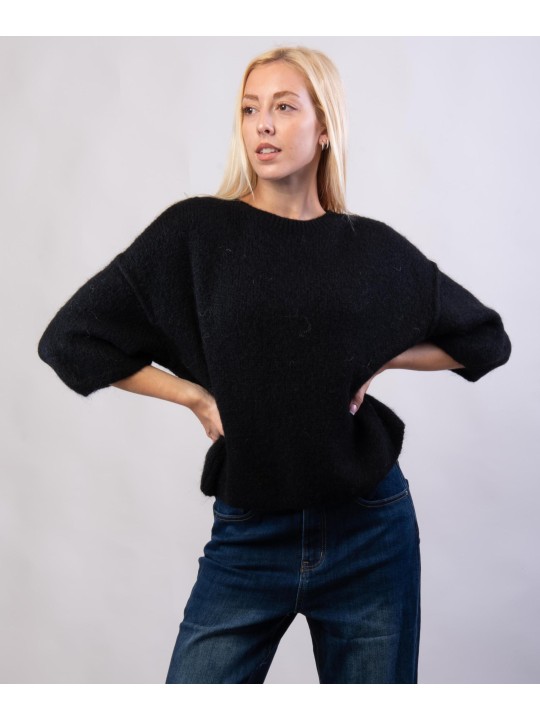 Maglione Misto Mohair con Maniche a 3/4