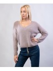 Maglione Misto Mohair con Scollo V