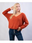 Maglione Misto Mohair con Scollo V