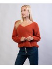 Maglione Misto Mohair con Scollo V