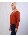 Maglione Misto Mohair con Scollo V