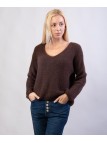 Maglione Misto Mohair con Scollo V