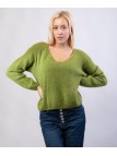 Maglione Misto Mohair con Scollo V
