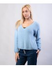 Maglione Misto Mohair con Scollo V