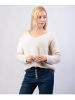 Maglione Misto Mohair con Scollo V