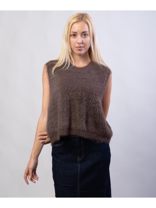 gilet con pelo
