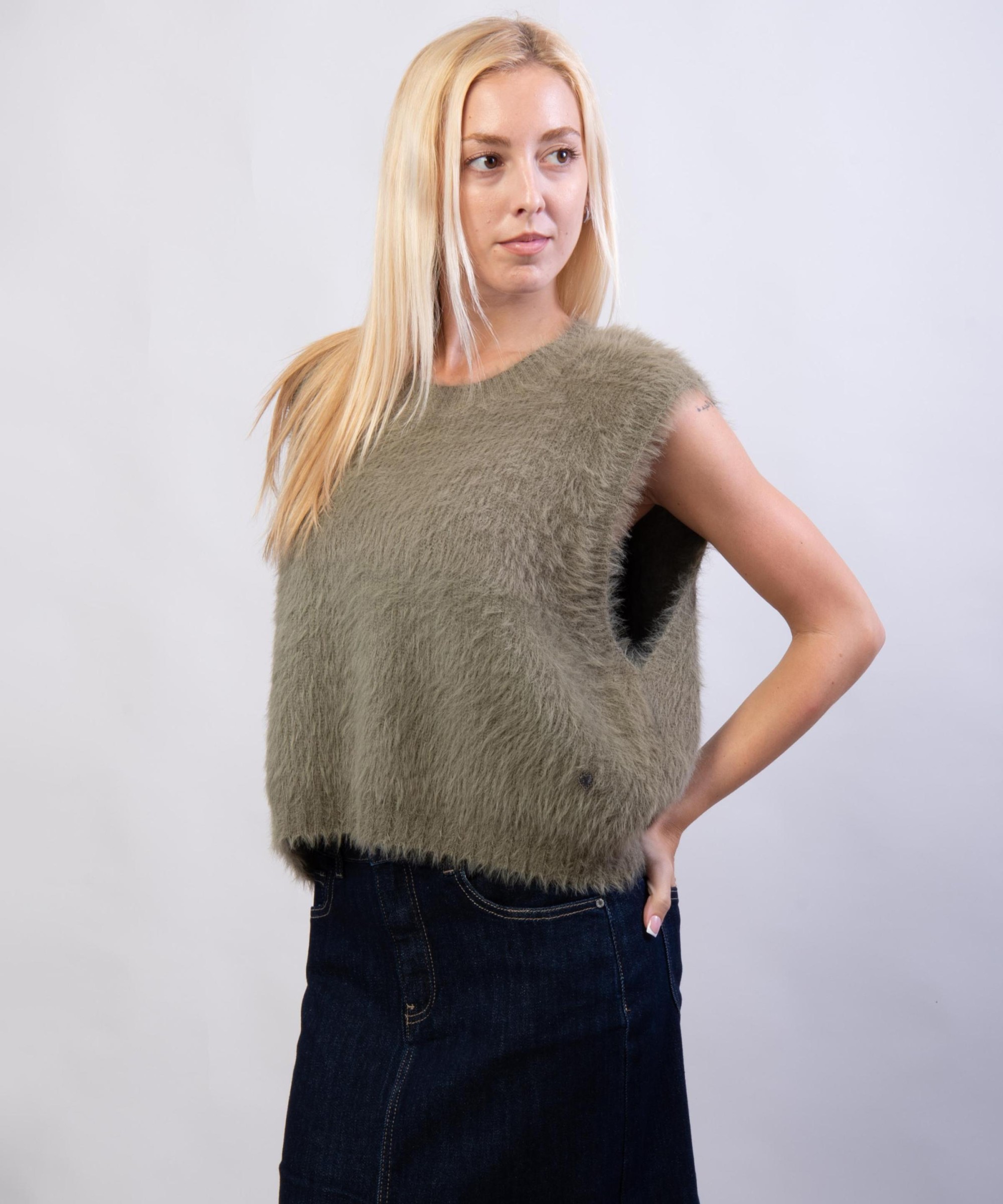 gilet con pelo