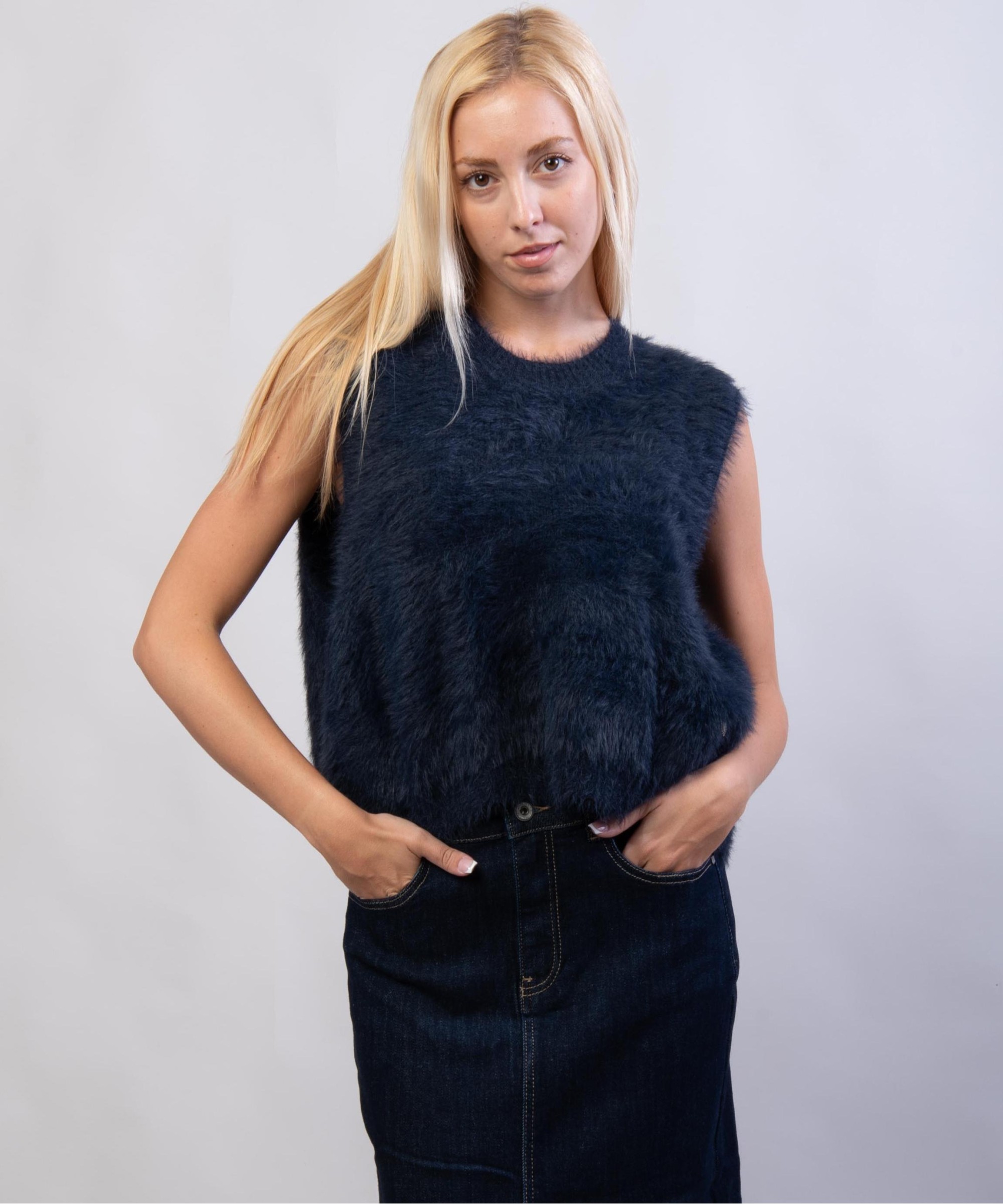 gilet con pelo