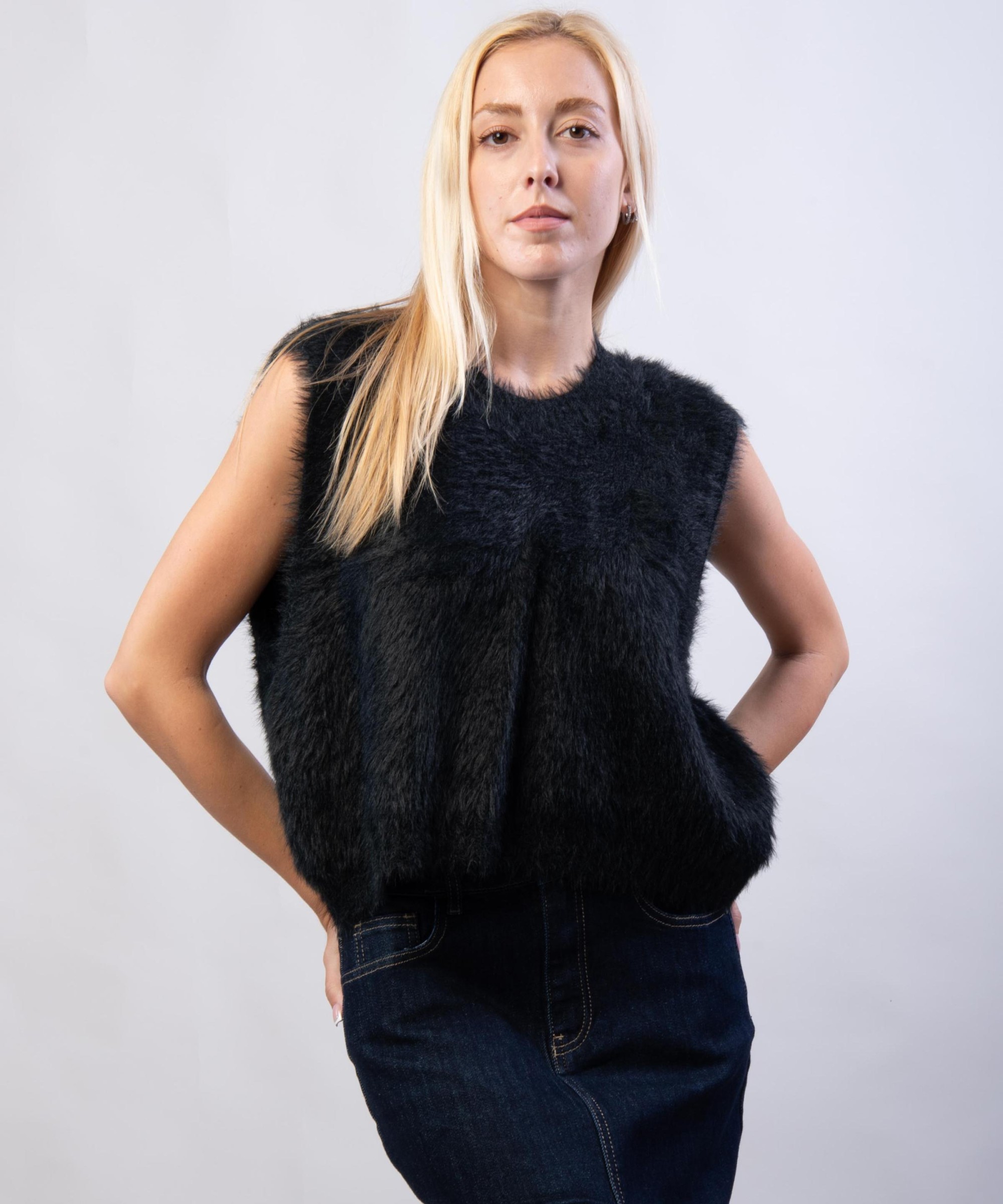 gilet con pelo