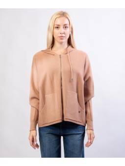 coprispalle con zip e cappuccio