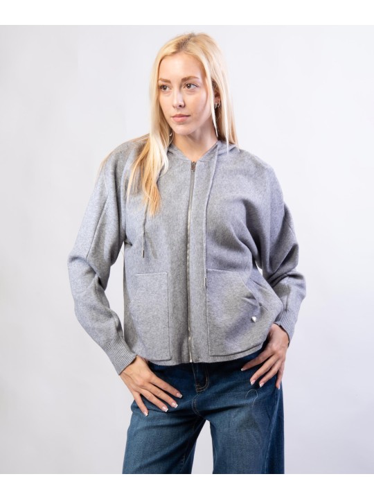 coprispalle con zip e cappuccio
