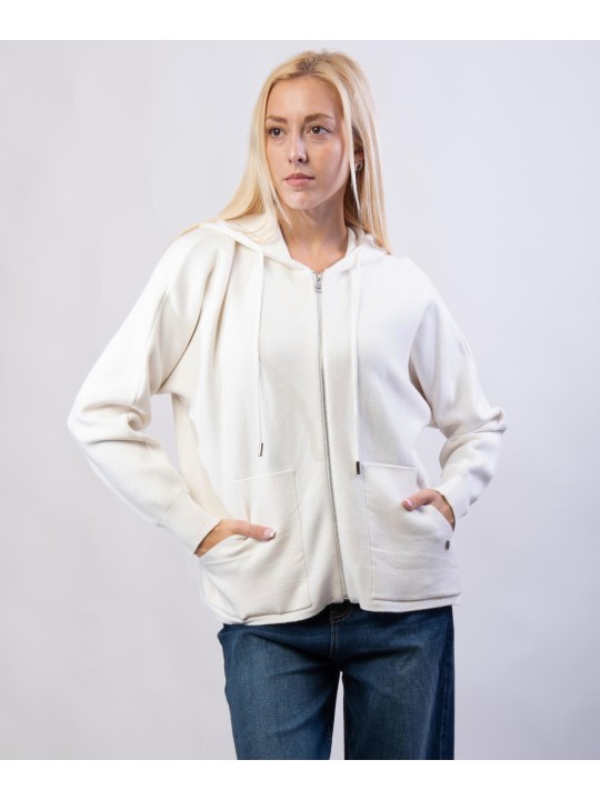 coprispalle con zip e cappuccio