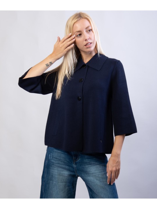 giacca in maglia con bottoni grandi