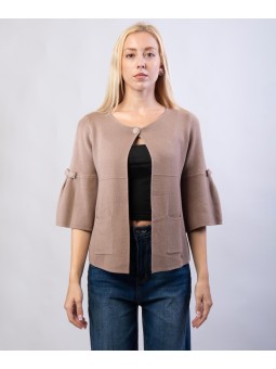 coprispalle maglieria con fiocco alle maniche