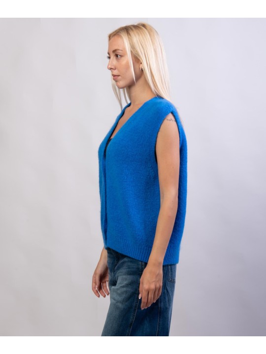 Gilet Misto Mohair con Bottoni