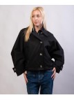 Giacca Trench Maniche a Pipistrello con Cappuccio Rimovibile