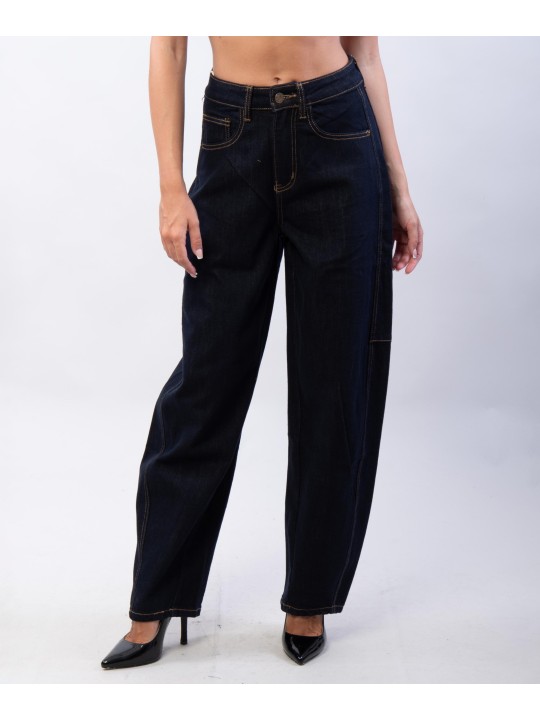 jeans blu scuro a palloncino