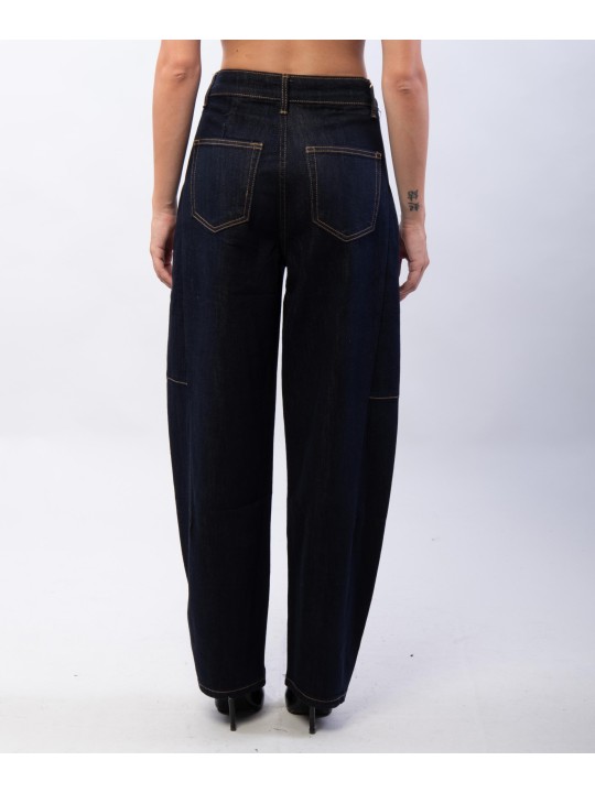 jeans blu scuro a palloncino
