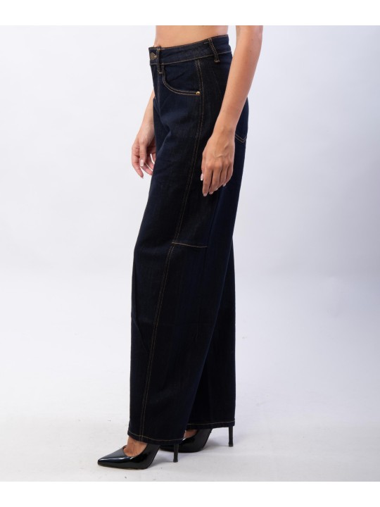 jeans blu scuro a palloncino