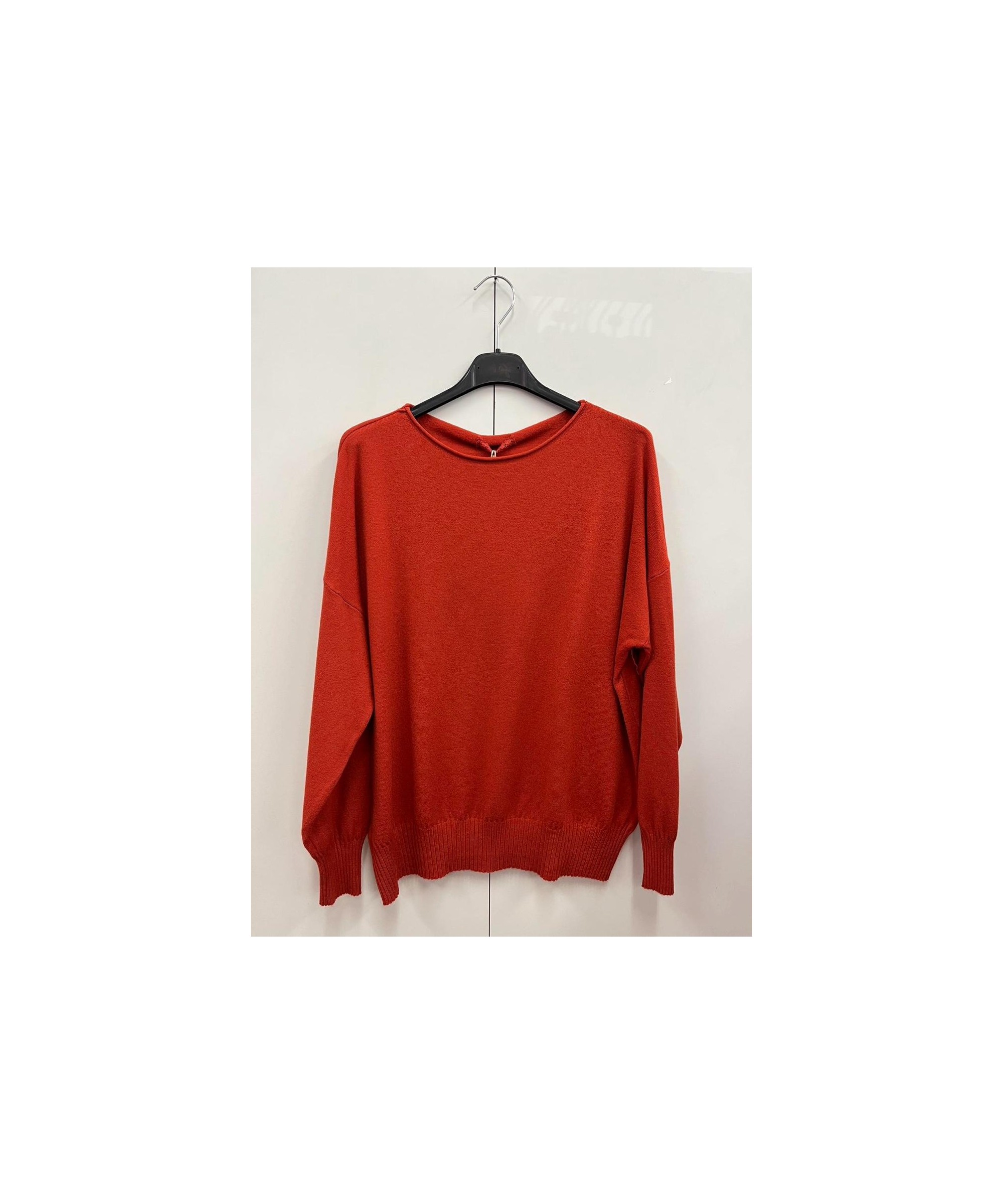 Maglione cropped con orlo a coste