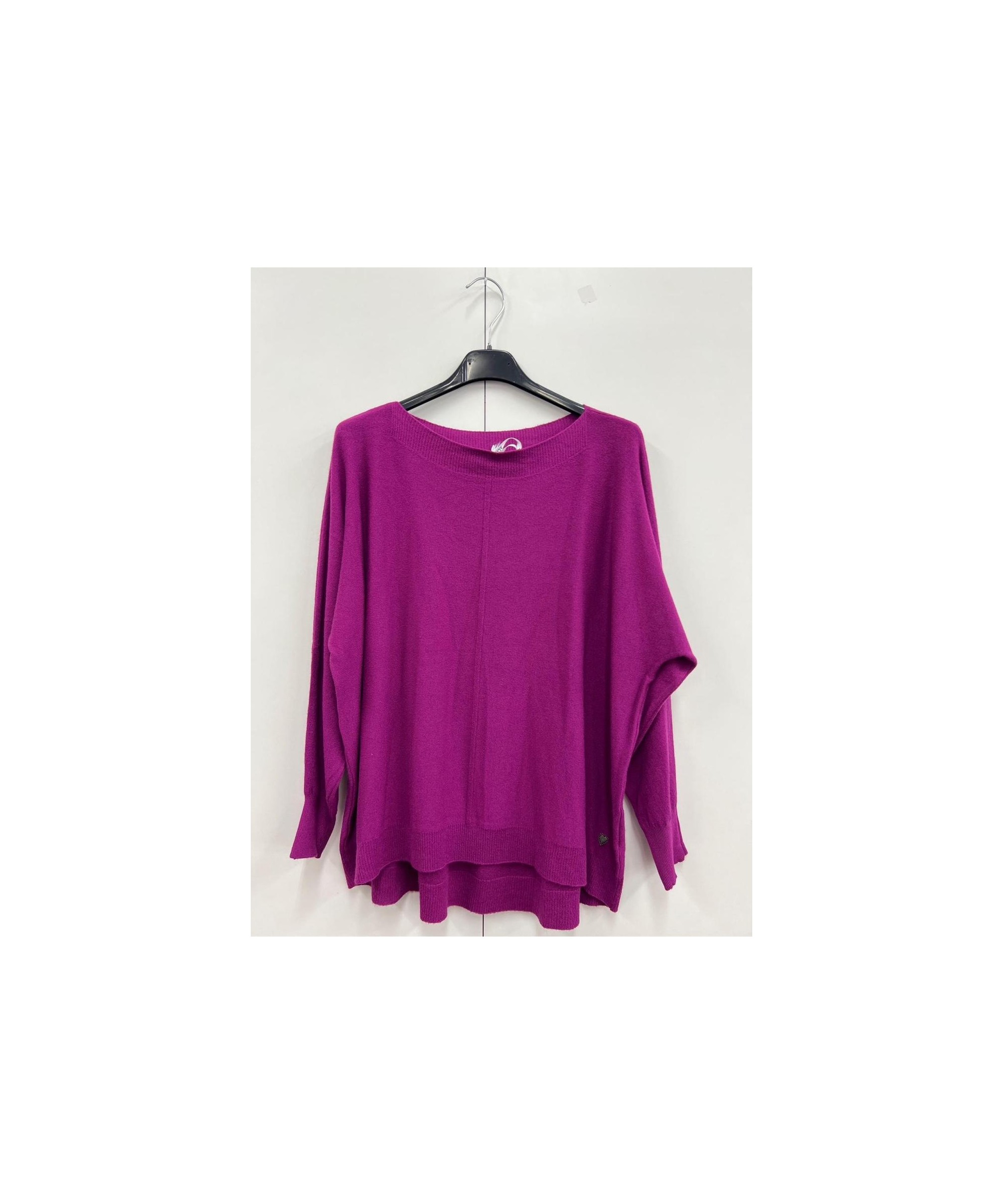 Maglione con costine al collo