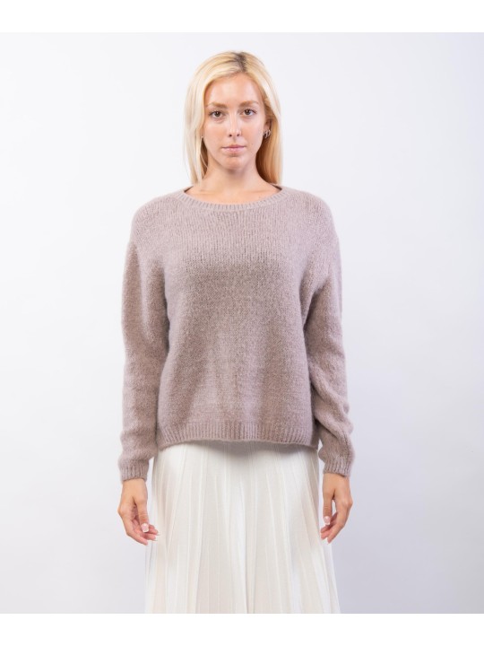 Maglione Misto Mohair Con scollo tondo