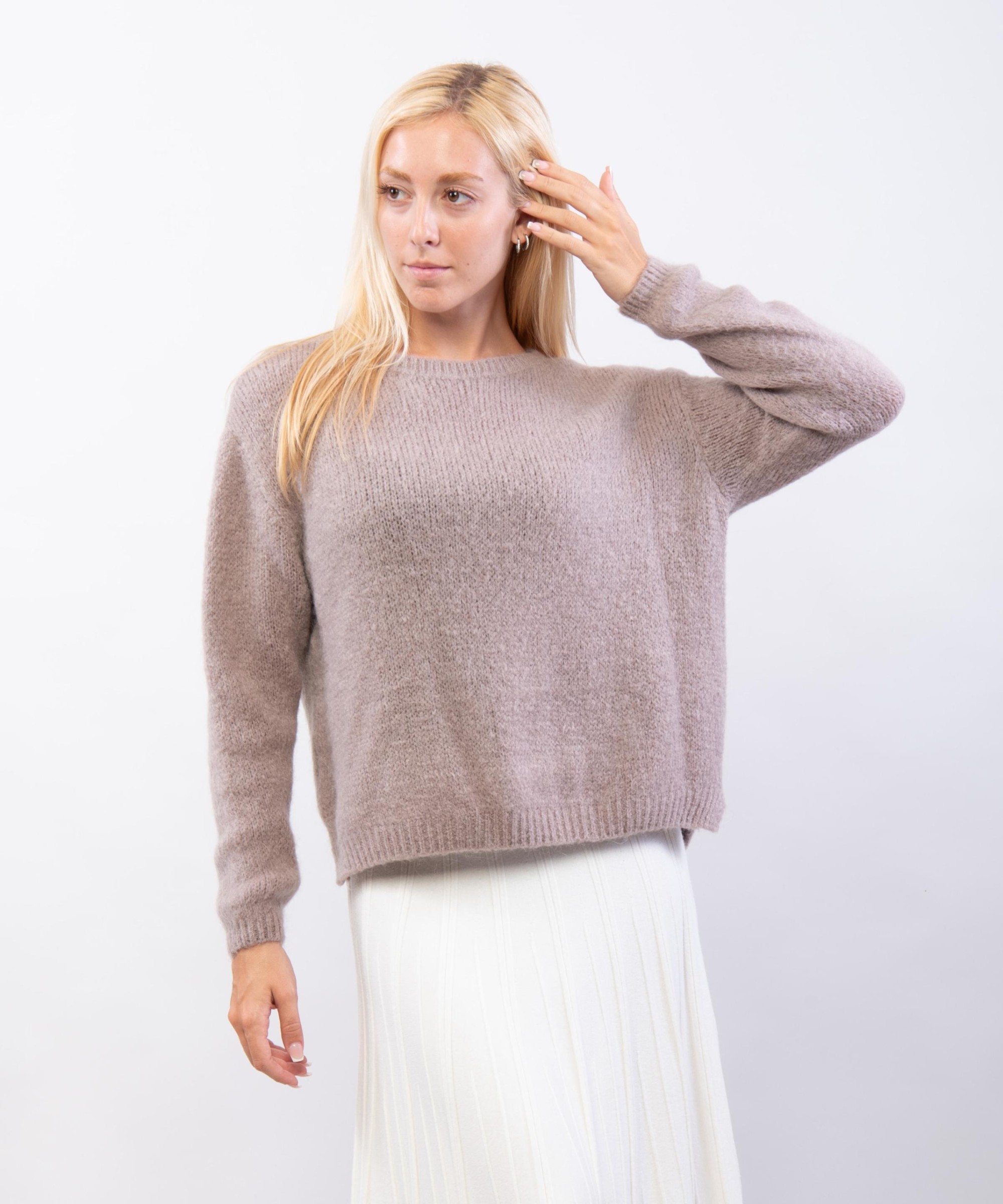 Maglione Misto Mohair Con scollo tondo
